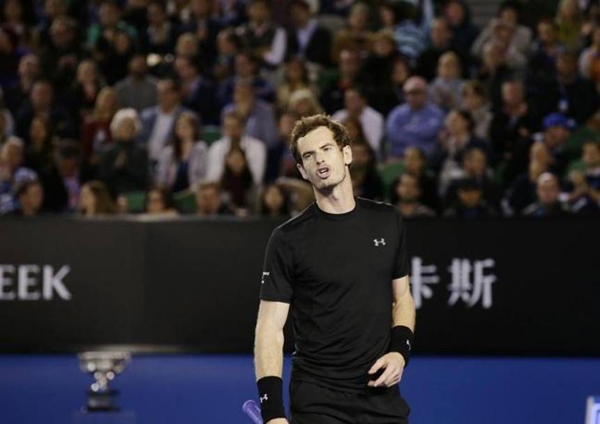 La delusione di Andy Murray per la quarta finale persa a Melbourne. 